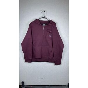 Akademiks Hoodie Sweatshirt Mens Large Maroon Quarter Zip Kangaroo Pocket